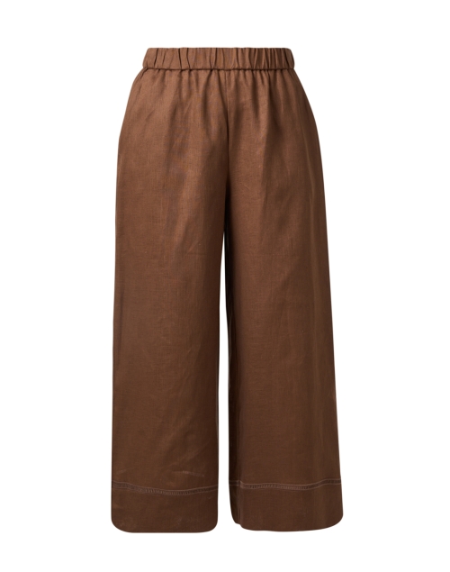 Product image - Max Mara Leisure - Brama Brown Linen Wide Leg Ankle Pant