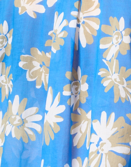 Fabric image - Rosso35 - Blue Floral Print Cotton Blouse
