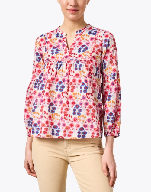 Front image - Ro's Garden - Pepper Pink Multi Floral Cotton Blouse