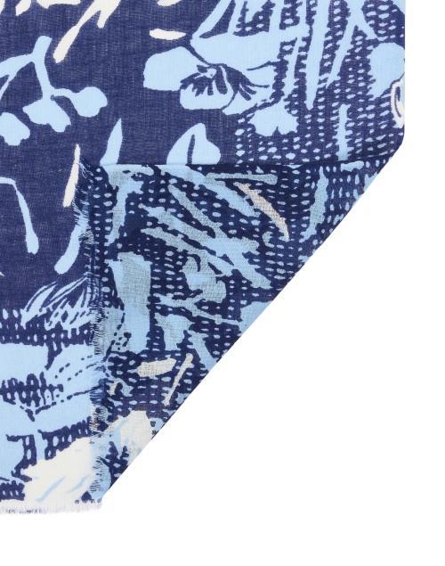 Back image - Kinross - Navy Multi Print Silk Cashmere Scarf