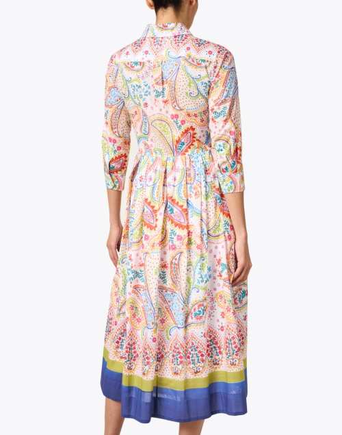 Back image - Sara Roka - Edna Multi Paisley Print Cotton Shirt Dress