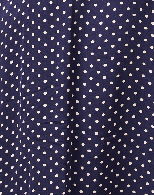 Fabric image - L.K. Bennett - Valerie Navy Polka Dot Shirt Dress