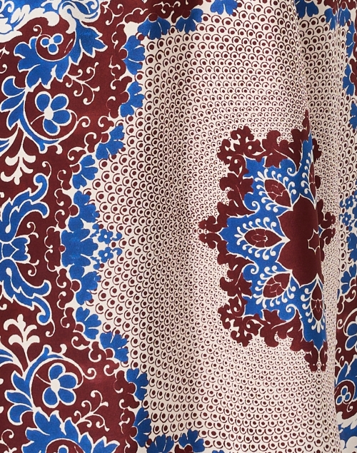 Fabric image - Weekend Max Mara - Edipo Blue Striped Silk Panel Shirt Dress