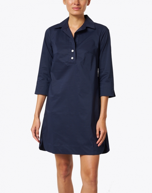 Front image - Hinson Wu - Aileen Navy Stretch Cotton Dress