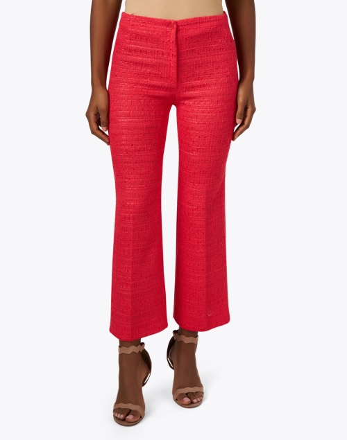 Front image - Santorelli - Liza Red Tweed Crop Flare Pant