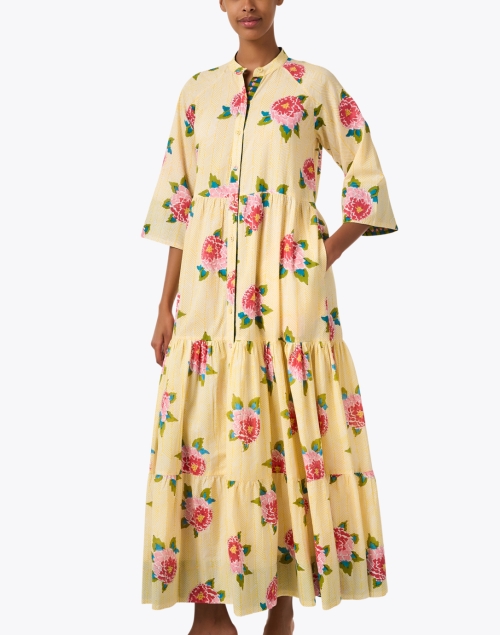 Front image - Lisa Corti - Rambagh Yellow Print Cotton Dress