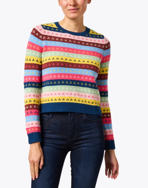 Front image - Chinti and Parker - Rainbow Striped Wool Sweater