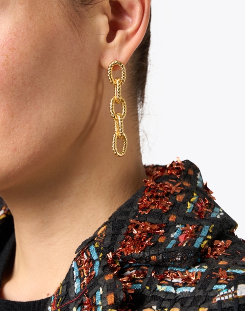 Look image - Sylvia Toledano - Gold Link Drop Earrings