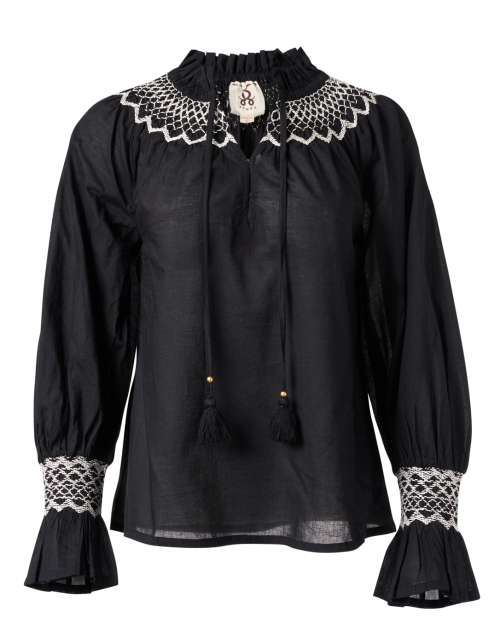 Product image - Figue - Charlie Black Embroidered Cotton Top