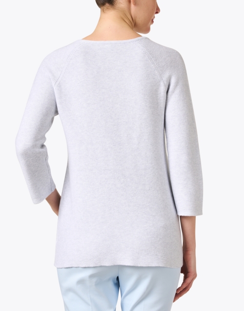 Back image - Kinross - Grey Cotton Garter Stitch Sweater