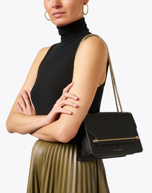 Look image - Strathberry - East/West Black Leather Crossbody Bag