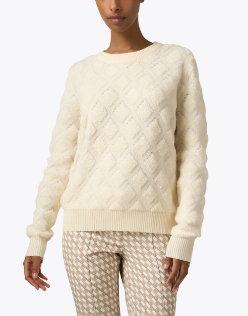 Front image - Madeleine Thompson - Luciana Cream Wool Cashmere Sweater
