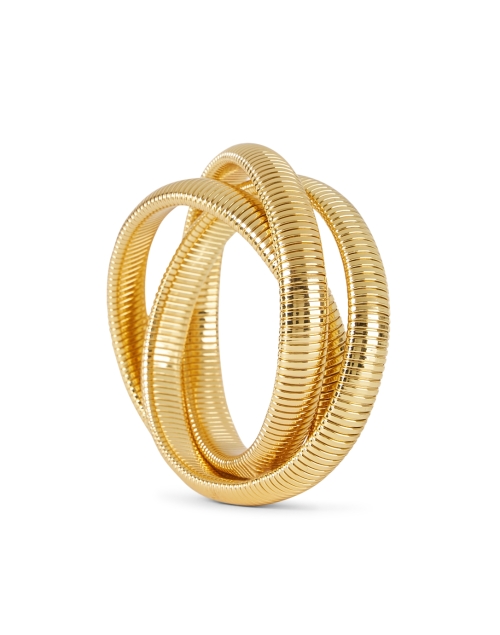 Front image - Janis by Janis Savitt - Triple Gold Cobra Bracelet