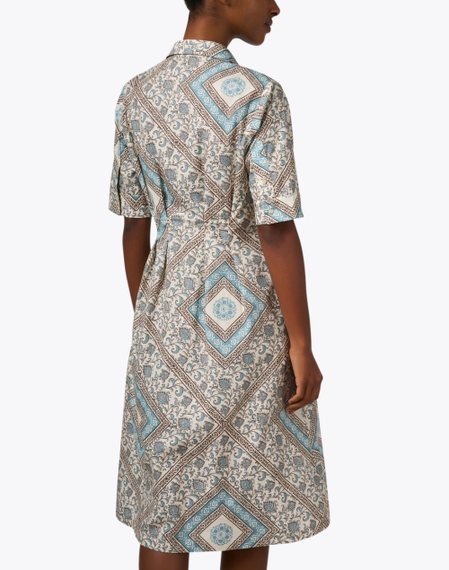 Back image - Momoni - Ilaria Cream Print Cotton Shirt Dress