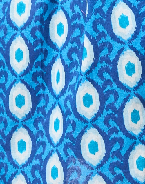 Fabric image - Bella Tu - Blue Print Belted Cotton Shirt Dress