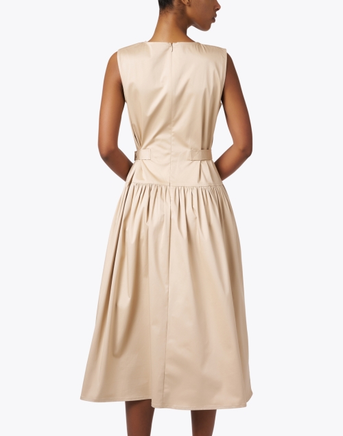 Back image - Shoshanna - Clark Beige Cotton Poplin Dress