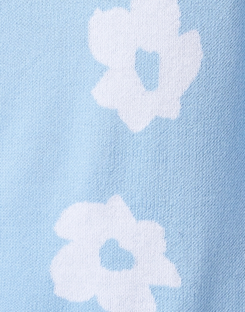 Fabric image - Blue - Blue and White Floral Cotton Sweater
