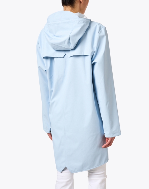 Back image - Rains - Light Blue Water Resistant Jacket