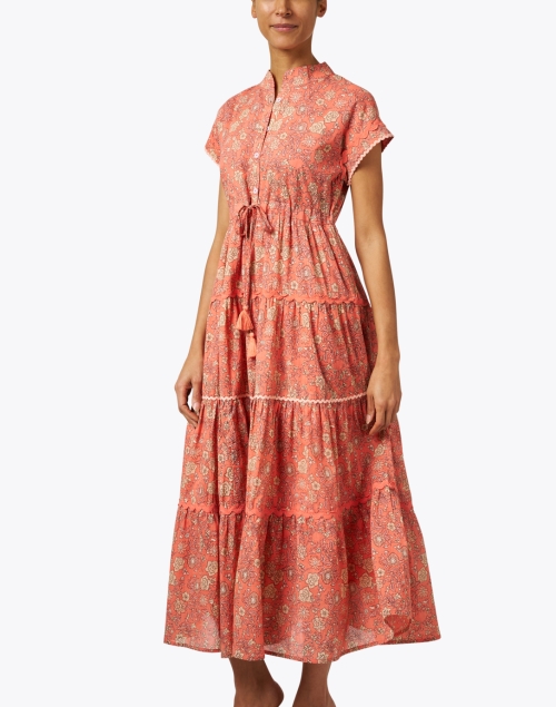 Front image - Ro's Garden - Mumi Orange Print Cotton Dress