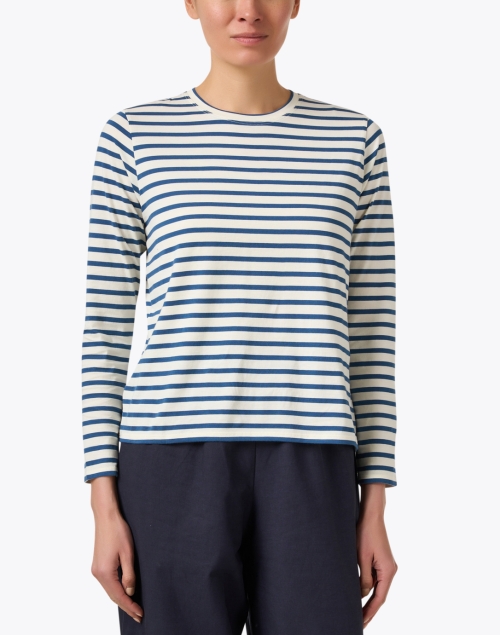 Front image - Frances Valentine - Navy and White Striped Top