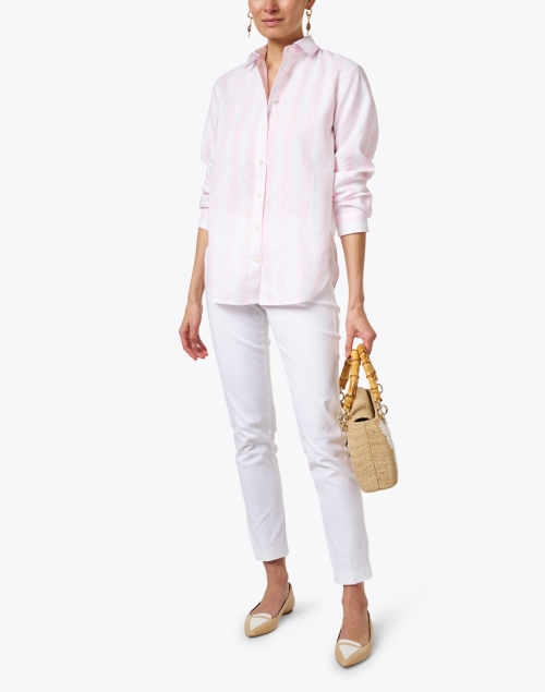 Halsey Pink Striped Linen Shirt