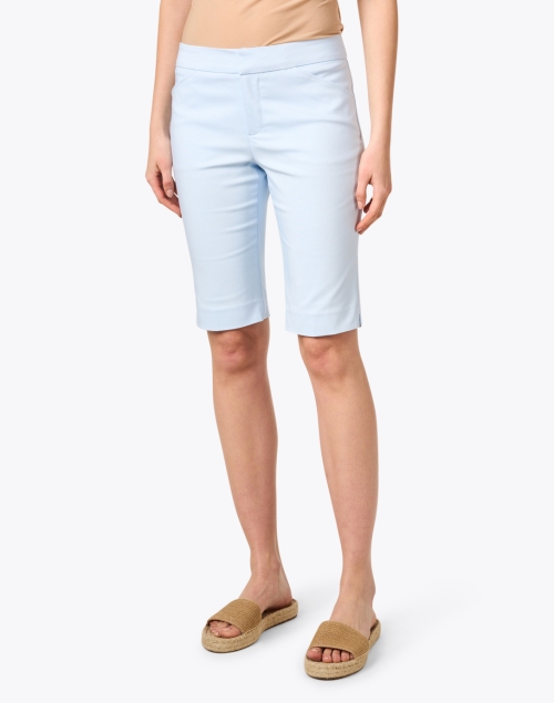 Front image - Peace of Cloth - Heather Light Blue Premier Stretch Cotton Shorts