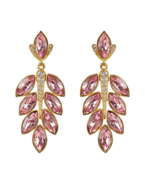 Product image - Kenneth Jay Lane - Gold and Pink Crystal Drop Earrings