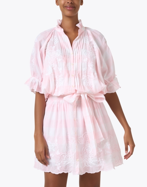 Front image - Juliet Dunn - Blouson Pink Print Dress