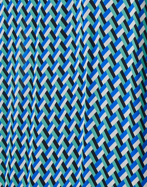 Fabric image - Marc Cain Sports - Blue Geometric Print Polo Dress