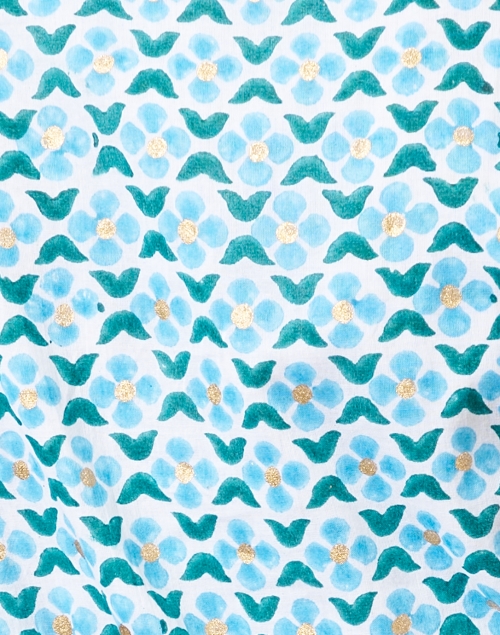 Fabric image - Oliphant - Turquoise Print Cotton Mini Dress