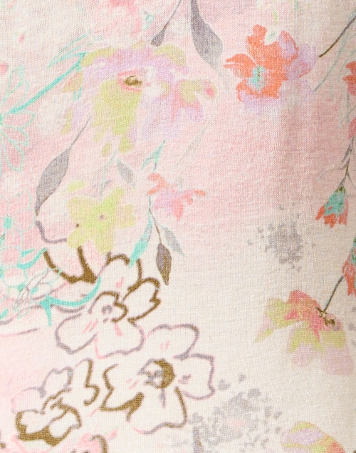 Fabric image - Pashma - White Floral Print Cashmere Silk Sweater
