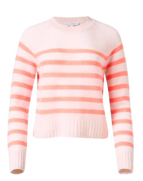 Product image - White + Warren - Pink and Orange Stripe Cashmere Sweater