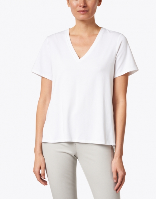 Front image - Hinson Wu - Christy White Cotton Modal Tee