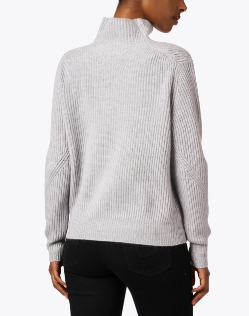 Back image - Kinross - Grey Ribbed Cashmere Sweater