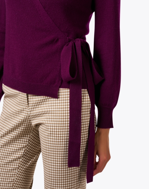 Extra_1 image - Kinross - Plum Cashmere Wrap Sweater