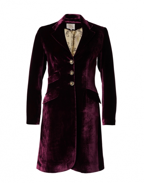 Plum Velvet Classic Coat | T.ba | Halsbrook