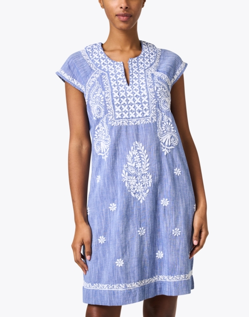 Front image - Roller Rabbit - Faith Chambray Blue Cotton Dress