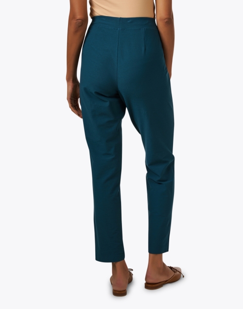 Back image - Eileen Fisher -  Teal Stretch Slim Ankle Pant