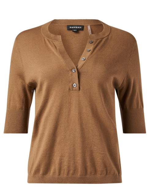 Product image - Repeat Cashmere - Brown Henley Sweater