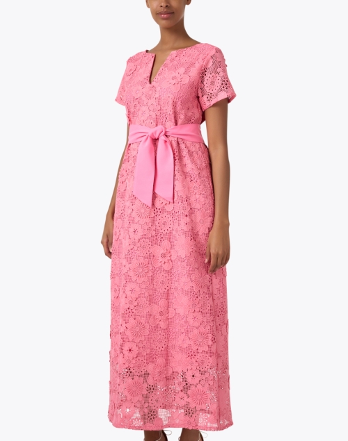 Front image - Abbey Glass - Heidi Pink Lace Dress