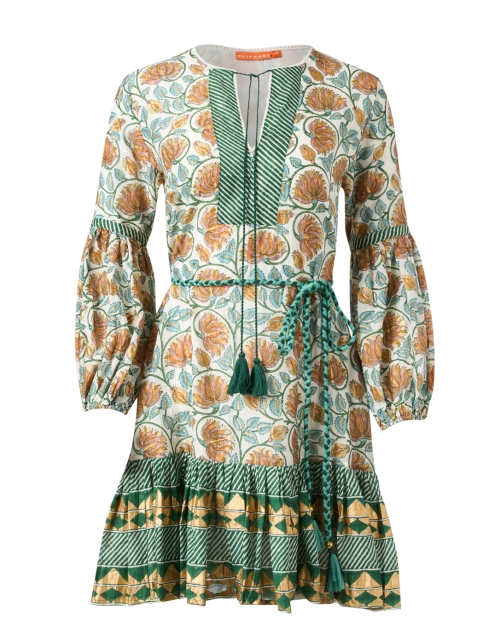 Oliphant Amber Green Floral Print Dress