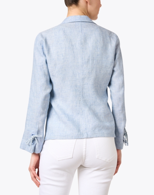 Back image - Emporio Armani - Blue Linen Blazer