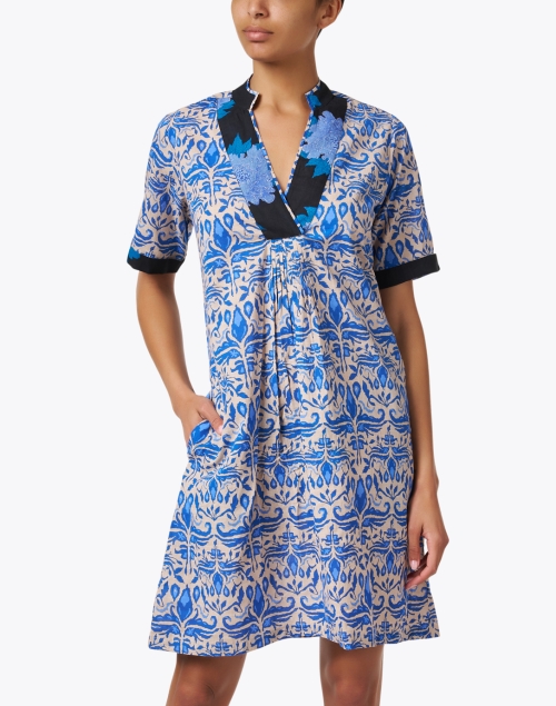 Front image - Lisa Corti - Radha Blue Print Tunic Dress