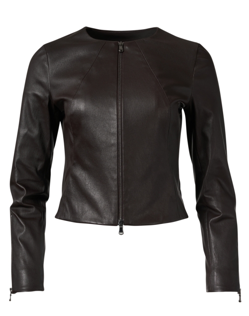 Product image - Susan Bender - Brown Stretch Leather Jacket