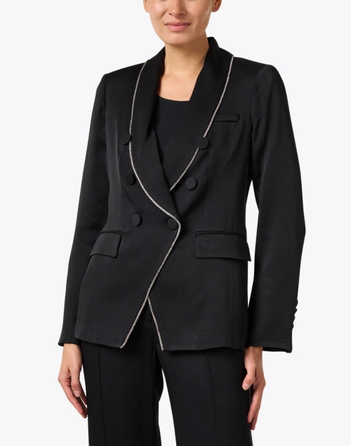 Front image - Veronica Beard - Jagger Black and Silver Dickey Jacket