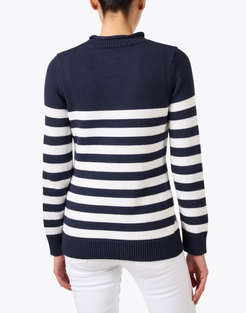 Back image - Sail to Sable - Navy and White Striped Sweater