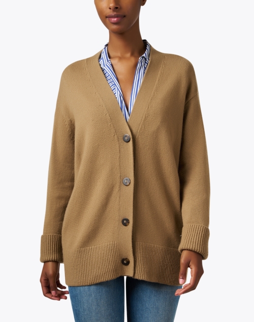 Front image - Vince - Tan Wool Cashmere Cardigan