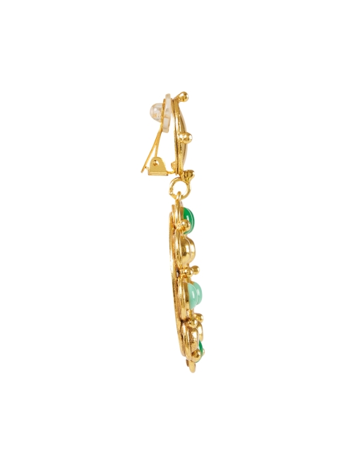 Back image - Sylvia Toledano - Gold and Green Drop Earrings