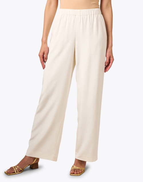 Front image - Lafayette 148 New York - Perry White Elastic Pant