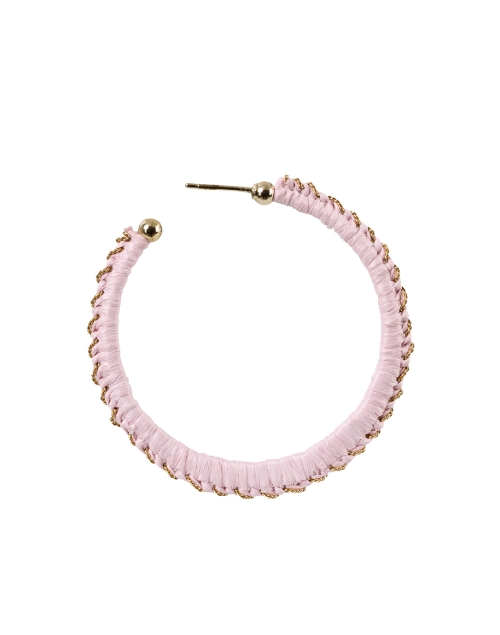 Back image - Gas Bijoux - Belo Pink Raffia Hoop Earrings